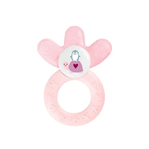 MAM Cooler, Beißring für Babys fördert Sehsinn & Motorik, Greifling mit Wasserkühlteil erreicht auch die Backenzähne, ab 4+ Monate, rosa