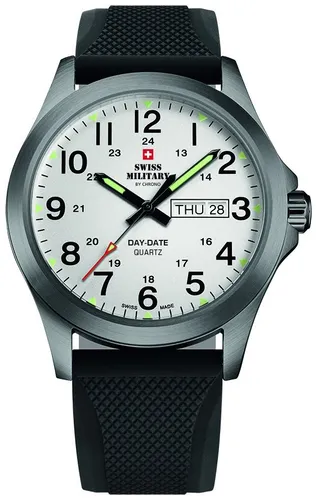 Swiss Military SMP36040.21 Herrenuhr 42mm - Eleganter Zeitmesser in Schwarz/Weiß - Herrenuhren mit 5 ATM Wasserdichtigkeit und kratzfestem Saphirglas, ideal für stilbewusste Männer, die klassische Eleganz schätzen.