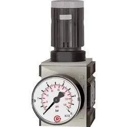 Riegler Druckregler "FUTURA" mit Manometer - Druckregler für präzise Druckkontrolle, inkl. Manometer und hervorragenden Durchflusswerten, ideal für industrielle Anwendungen.