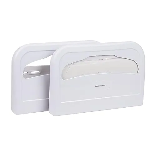 Mind Reader Toilet Seat Cover Dispenser, Disposable Paper Set Protectors, Wall Mounted, Restroom, Set of 2, 16.5" L x 11.25" W x 2" D, White