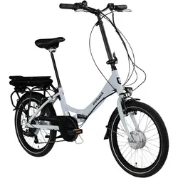 Tretwerk Chioni E Bike Faltrad 20 Zoll Elektrofahrrad Damen Herren 145 - 175 cm Pedelec Klapprad weiß