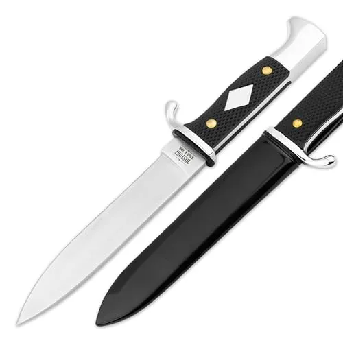 History Knife & Tool German Scout Knife Origin – Feststehendes Jagdmesser 440A - Hochwertiges Jagdmesser mit ergonomischem Griff und rostfreier Klinge. Ideal für Outdoor-Aktivitäten und den täglichen Einsatz. Inklusive Messerscheide und kompakt im Design.