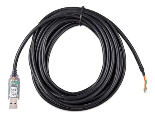 Victron RS485 zu USB Interface 5,0m - Zubehör für eine einfache Datenübertragung, 5 Meter Kabellänge für flexible Anwendungen und RS485 mit offenen Enden.