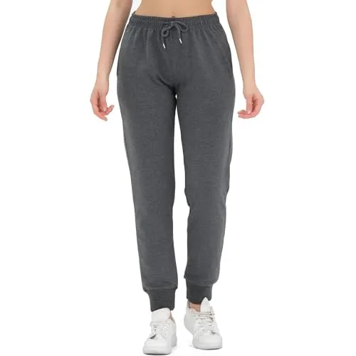 ROSS CAMP Jogginghose Damen - Sporthose Frauen Baumwolle, Trainingshose Fitness High Waist, Sweatpants Slim Fit Freizeithose Lang, Jogging Hose Laufhosen Modern Anthrazit/S
