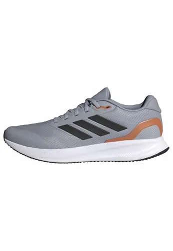 adidas Herren Runfalcon 5 Running Shoes, Halo Silver/core Black/Dusky Orange, 40 2/3 EU
