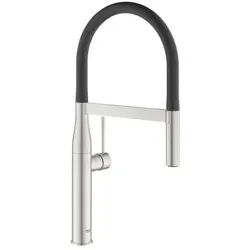 Grohe Essence Neu Einhand-Spültischbatterie mit Profispülbrause - Armaturen mit 360° drehbarem Auslauf und herausziehbarer Spülbrause für maximale Flexibilität in der Küche. Ideal für Kochinseln und Wandmontage, mit pflegeleichter Oberfläche und SilkMove Technologie.