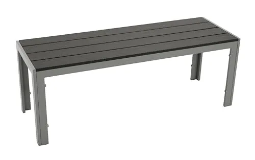 DEGAMO Gartenbank Hockerbank Sorano 2-sitzer 120cm - Bänke aus wetterfestem Aluminium und Kunstholz, perfekt für stilvolle Gartenmomente. Mit 120 cm Länge bietet sie Platz für zwei und überzeugt durch modernes Design.