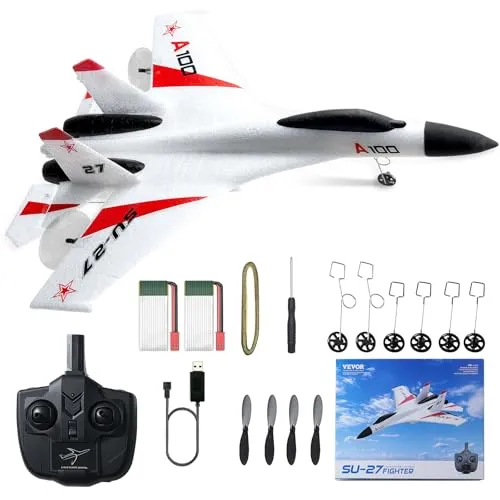 VEVOR RC Flugzeug EPP 2,4GHz - 3D/6G Modus - RC-Modelle mit Gyroskop-Stabilisator für einfache Steuerung, ideal für Kinder und Einsteiger, mit beeindruckenden Stunt-Aktionen wie Rollen und Looping.