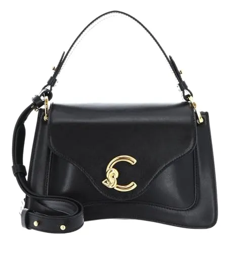 COCCINELLE Leder-Henkeltasche Schwarz - Elegante Damen Tasche - Damen-Henkeltasche aus hochwertigem Leder mit abnehmbarem Umhängeriemen und praktischem Magnetverschluss. Ideal für den stilvollen Alltag.