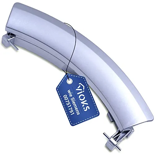 VIOKS Türgriff mit Achsen Ersatz für Siemеns 00751791 - Griff Fenstergriff Handgriff Ersatzgriff Waschmaschine Frontlader IQ500 IQ700 S10 S12 S14 S16 Extraklasse VarioPerfect SuperSilence