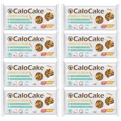 CaloCake Cookies & Cream – Hochkalorischer Riegel für Gewichtszunahme - Gewichtsmanagement Riegel mit 592 Kalorien pro Riegel, ideal für schnelle Gewichtszunahme und Masseaufbau, vegan und laktosefrei.