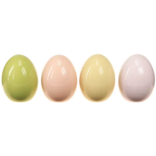 Glänzende Keramik Ostereier Pastell 4er Set Deko Frühling, 4 Stück