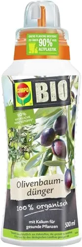 COMPO BIO Olivenbaumdünger – Spezial-Flüssigdünger für Olivenbäume – 500 ml - 100% natürliche Inhaltsstoffe: Der spezielle Flüssigdünger fördert das Wachstum und die Fruchtbildung von Olivenbäumen. Einfache Anwendung mit Dosierhilfe, ideal für den Einsatz von April bis Oktober. Für einen blühenden Garten!