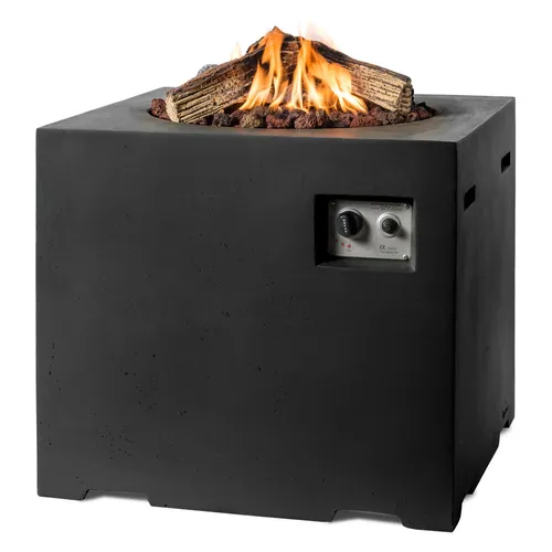 Happy Cocooning Mania Lounge und Dining Feuertisch 19,5 kW - Eleganter Feuerschalentisch für gemütliche Abende im Freien, inkl. 5 kg Lavasteine für eine stilvolle Atmosphäre.
