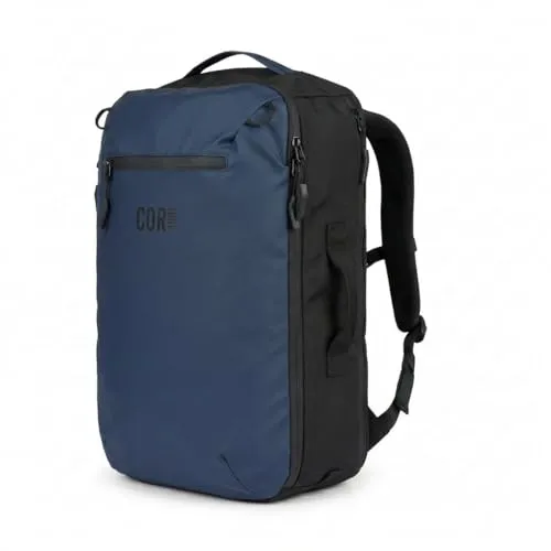 COR Surf Travel Backpack, Carry-On Backpack in zulässiger Handgepäckgröße, wasserfeste Reißverschlüsse, Geheimfächer, ergonomische Schultergurte, Laptop-backpack - The Island Hopper, 28L, Navy Blue