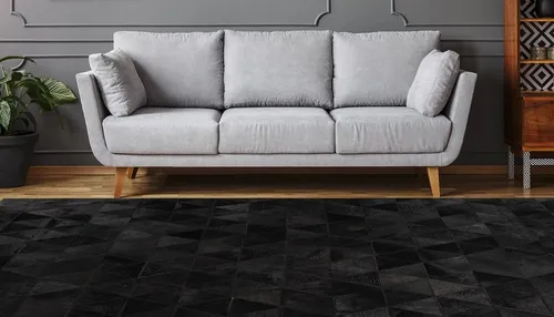 Padiro Fellteppich Lavin 325 - Rechteckiger Lederteppich aus 100% Rindsleder - Teppich aus hochwertigem Rindsleder, einzigartiges Patchworkdesign, ideal für stilvolle Wohnräume. Pflegeleicht und fußbodenheizungsgeeignet.