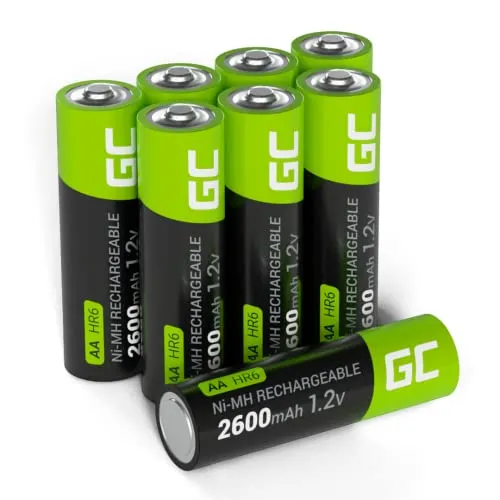 GREEN CELL Akku 2600 mAh 1.2V 8 Stück Batterien AA Mignon, Typ NI-MH, 1.2v vorgeladen, hohe Kapazität, zuverlässige Akku, langlebige Batterie AA Lösungen