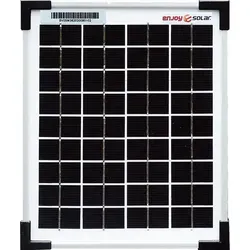 enjoy solar® 5W monokristallines Solarpanel 12V mit silbernem Rahmen - Hochwertiges Solarmodul mit über 21,5% Wirkungsgrad, robustem Aluminiumrahmen und wetterfestem ESG-Glas – ideal für mobile und autarke Energieversorgung.