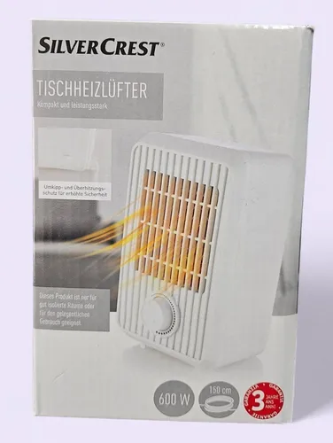 SILVERCREST® Tischheizlüfter »STHL 600 A1«, 600 W - Kompakter Heizlüfter für Schreibtisch und Arbeitsplatz. Mit Umkipp- und Überhitzungsschutz sowie integriertem Thermostat für sichere und effektive Wärme.