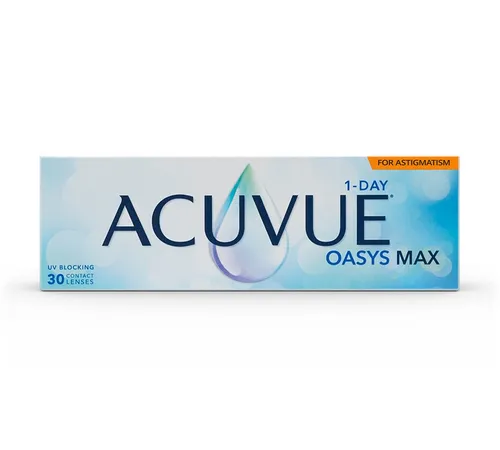 Johnson And Johnson ACUVUE® OASYS MAX 1-Day Astigmatism - Tageslinsen für Astigmatismus mit TearStable™ Technologie für langanhaltende Feuchtigkeit. Ideal für den modernen Alltag – klarer Sichtkomfort und UV-Schutz.