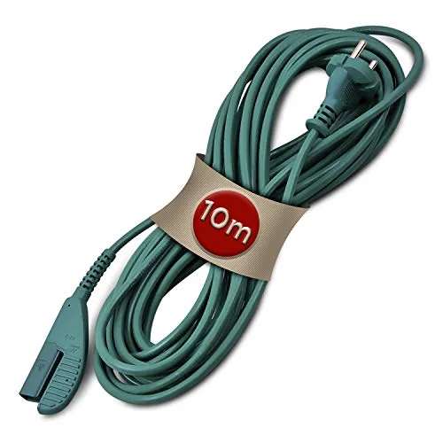 VIOKS Stromkabel Anschlusskabel Ersatz für Vorwerk Kobold VK 135 VK 136 Staubsauger Kabel 10m Handstaubsauger Stielstaubsauger Vorwerk Kabel