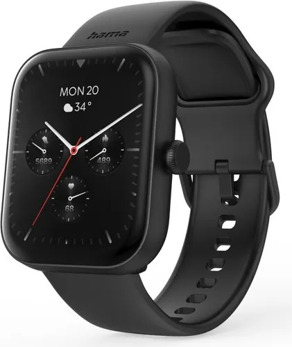 Hama Smartwatch 5000, Telefonfunktion, Schlafanalyse, wasserdicht, 1,65", SW. (00178614)