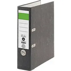 Viking Grüner Balken Ordner Breit DIN A4 80 mm Schwarz 2 Ringe Pappkarton Wolkenmarmor Hochformat