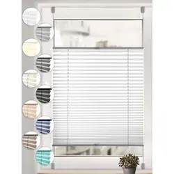 Sonello Plissee ohne Bohren Rollo Klemmfix für Fenster & Tür Lichtschutz, blickdicht, ohne Bohren, verspannt, Klemmfix, 40cm x 120cm Grau Faltrollo, Easyfix, Sonnenschutzrollo, Jalousie grau 40 cm x 120 cm