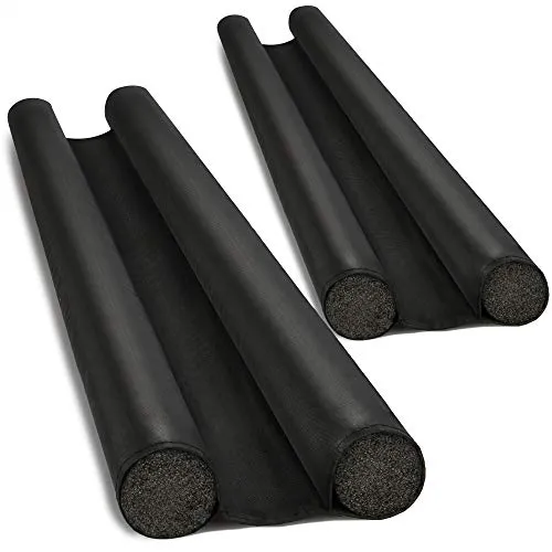 com-four® 2X Zuschneidbare Zugluftstopper für alle gängigen Türen, Türbodendichtung, Luftzugstopper mit doppelter Isolierung - Türdichtung, Kälteschutz, Heizkosten sparen, Schallschutz (002 Stück)