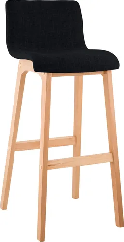CLP Barhocker Hover Stoff Natura - Eleganter Buchenholzstuhl mit Fußablage - Barhocker Hover aus pflegeleichtem Stoff und stabilem Buchenholzgestell, bietet hohen Sitzkomfort dank ergonomischer Rückenlehne und praktischer Fußablage. Ideal für stilvolle Bars und moderne Wohnräume.