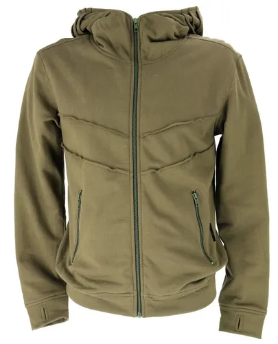 Guru-Shop Strickjacke Goa Jacke, Bio Baumwolle Ethno Hoody - olive alternative Bekleidung