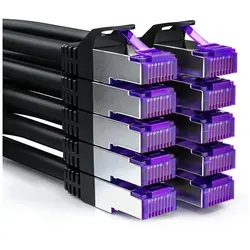 deleyCON deleyCON 10x 0,25m RJ45 Patchkabel SFTP Netzwerkkabel mit CAT7 LAN-Kabel