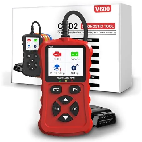iKiKin OBD2 Scanner V600 - Automatischer Fehlercode Leser für alle OBD II Fahrzeuge - Professioneller OBD2 Scanner mit Echtzeit-Diagnose und umfassender Fehleranalyse. Ideal für Autobesitzer, um Fehlercodes schnell zu lesen und zu löschen. Kompatibel mit den meisten Fahrzeugen ab 1996.