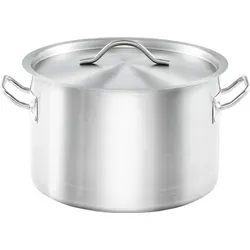 Stalgast Kochtopf ONSET 3,8L mit Deckel - Universal-Kochtöpfe – Edelstahl Kochtopf mit Sandwichboden für optimale Wärmeverteilung, geeignet für alle Herdarten, spülmaschinenfest und mit zwei Kaltgriffen.