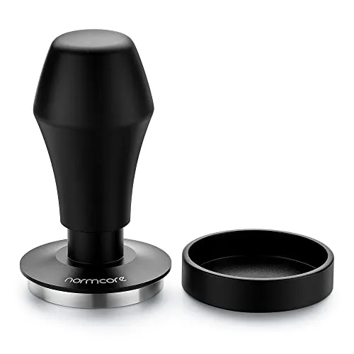 Normcore Kaffee Tamper 58.5mm - Federbelasteter Espresso-Stempel für präzisen Anpressdruck - Tamper für Kaffeemehl mit ergonomischem Aluminiumgriff und austauschbaren Federn (15lb/25lb/30lb) für perfekten Druck und einfaches Nivellieren.