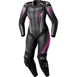 RST Tractech Evo D3O Lederkombi 1tlg. perforiert Damen - Schwarz/Pink - S - Hochwertige Lederkombi mit D3O-Schutz für optimalen Komfort und Sicherheit. Perfekt für den Einsatz auf der Rennstrecke oder für den Alltag, bietet sie eine ideale Passform und Flexibilität.