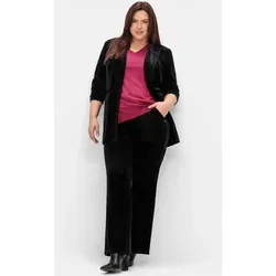 Stretch-Hose SHEEGO, Damen, Gr. 58, Normalgrößen, schwarz, 92% Polyester, 8% Elasthan, unifarben, Hosen