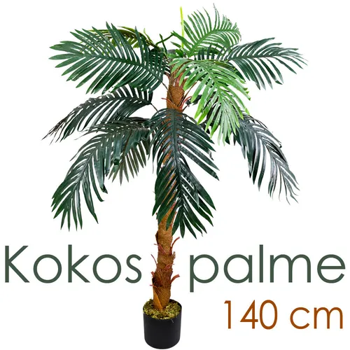 Königs Palme Cocos Künstliche Pflanze 140cm Decovego - Blumen & künstliche Pflanzen, pflegeleichte und langlebige Kunstpflanze, perfekt für eine grüne Oase in Ihrem Zuhause.