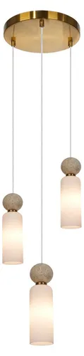 SANTOS PND-95331-3-BRSS Italux Hängelampe - Moderne Pendelleuchte aus hochwertiger Metalllegierung mit elegantem Messing-Finish, ideal für Wohnzimmer, Esszimmer und mehr. Verstellbare Höhe und kompatibel mit klassischen oder LED-Leuchtmitteln.