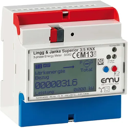 Lingg Janke EZ-EMU-WSUP-D-REG-FW KNX Elektrozähler - KNX 3-Phasen Elektrozähler mit MID Zulassung, ideal für präzise Energieüberwachung und Steuerung in modernen Installationen.
