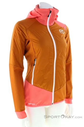 Ortovox Swisswool Col Becchei Hybrid Damen Tourenjacke - Orange - S - Funktionsjacke mit innovativer Swisswool-Isolierung, ideal für alpine Abenteuer und optimale Wärmeisolierung bei wechselhaften Bedingungen.