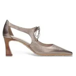 Hispanitas für Damen. HV264802 Graue Giorgia-Schuhe (36), Leder, 5 bis 8 cm, Schnürsenkel, Lässig, Party, Taupe