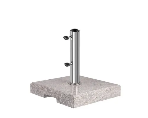 Sekey Granit Sonnenschirmständer mit Edelstahlrohr - 25kg stabiler Sockel für Schirme bis 3m - Schirmständer aus Granit und Edelstahl, ideal für Gärten, Terrassen und Balkone. Hochkorrosionsbeständig und mit rutschfesten Füßen für maximale Sicherheit.