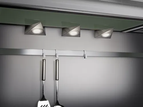 Trio Leuchten 3-er Set LED Unterbauleuchte Ecco, Nickel matt - Unterschrank Beleuchtung mit 3x 3 Watt LEDs für warmweißes Licht. Hohe Lebensdauer von 30.000 Stunden und praktische Steuerung über Schnurschalter.