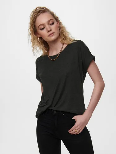ONLY T-Shirt ONLMOSTER – T-Shirt mit melierter Optik und elastischem Material meliert, casual, lässig geschnitten, Viskosemischung, Rundhals