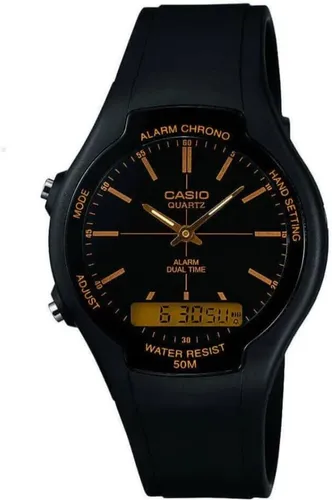Casio Herren Quartz Armbanduhr AW-90H-9EVEF - Armbanduhren für Herren, mit Zweite Zeitzone, LED Light und wasserdicht bis 5 Bar – ideal für aktive Männer.