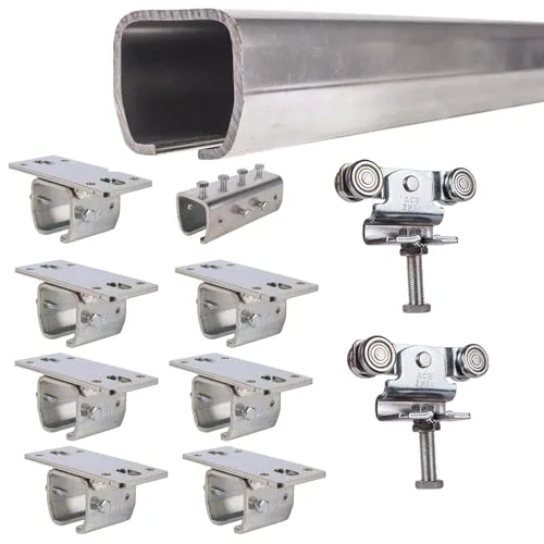 ATTAS MEA Schiebetürbeschlag Komplettset für Schiebetore bis 90 kg - Tore-Zubehör: Komplettes Schienensystem für Schiebetüren, ideal für Außenbereich mit robustem C Schiene und korrosionsbeständigem Material.