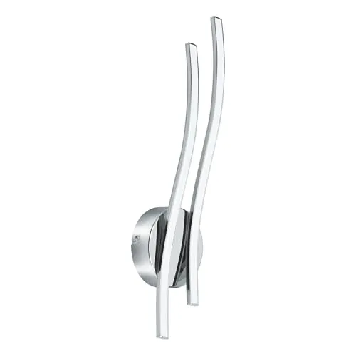 EGLO LED Wandleuchte Valmora - Moderne Wandlampe mit integriertem Leuchtmittel - Lampen – elegante 2-flammige LED Wandleuchte in Chrom, inklusive Leuchtmittel für sofortige Nutzung und 700 Lumen Lichtstrom, ideal für stilvolle Beleuchtung.