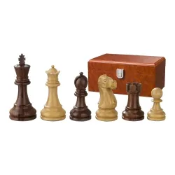 Schachfiguren Tutenchamun - Luxuriöses Holzset mit handgeschnitztem Ritter - Teile & Zubehör, hochwertige Schachfiguren aus Sheesham und Buchsbaumholz, dreifach gewichtet mit Ledersockel und in einer eleganten Holzbox aufbewahrt.