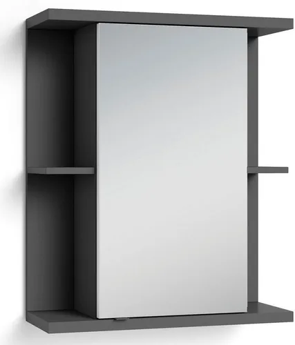 Mid.you Spiegelschrank Nebraska, Anthrazit - Spiegelschränke: Individuell planbarer Badezimmerspiegel mit 2 Fächern, in modernem Anthrazit und FSC Mix zertifiziert - ideal für stilvolle Badezimmer.